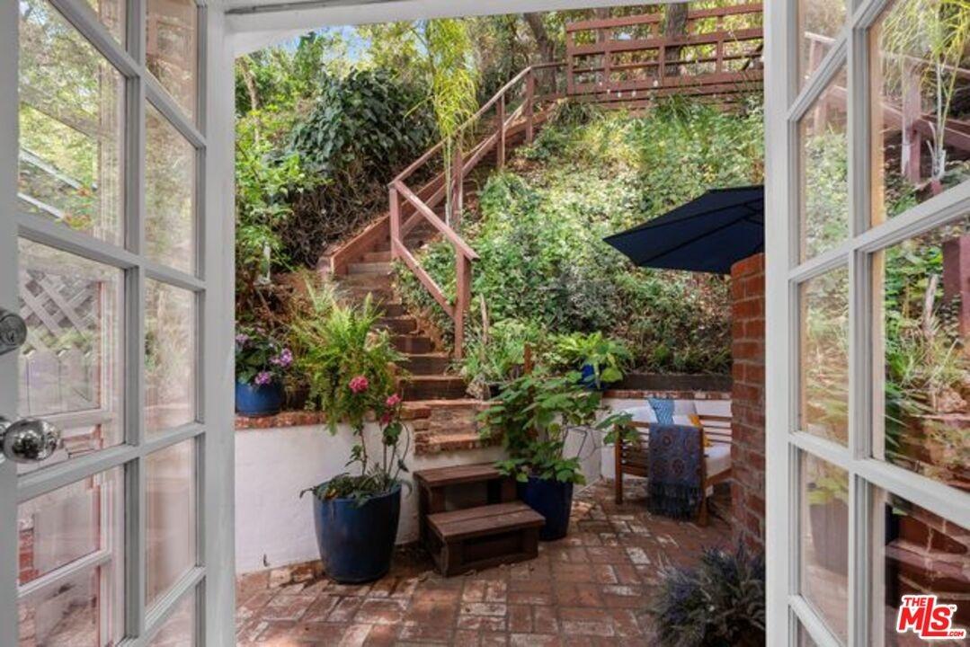 Stairs in Lush Landscape Lead