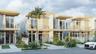 Contemporary multi-unit exterior featuring stacked stone accents, second-story glass-railed balconies, floor-to-ceiling windows, and concrete walkways