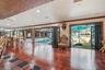 dining-living areas to pool view