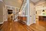 Foyer, wood floors with inlay