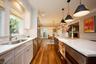 Kitchen toward outdoor deck