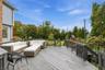 Deck overlooking backyard