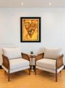 Wood-finish flooring and recessed ceiling lighting