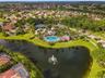 Aerial perspective highlighting the picturesque lakes and waterways throughout the community.
