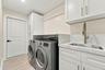 Brand new GE washer and dryer and custom cabinets to make this laundry room ideal