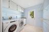 Laundry Room with Storage and Exterior Exit.