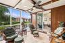 One of a kind outdoor space showcases beautiful African Mahogany trim, teak wall panels, and an impressive 14 coats of varnish, reflecting the craftsm