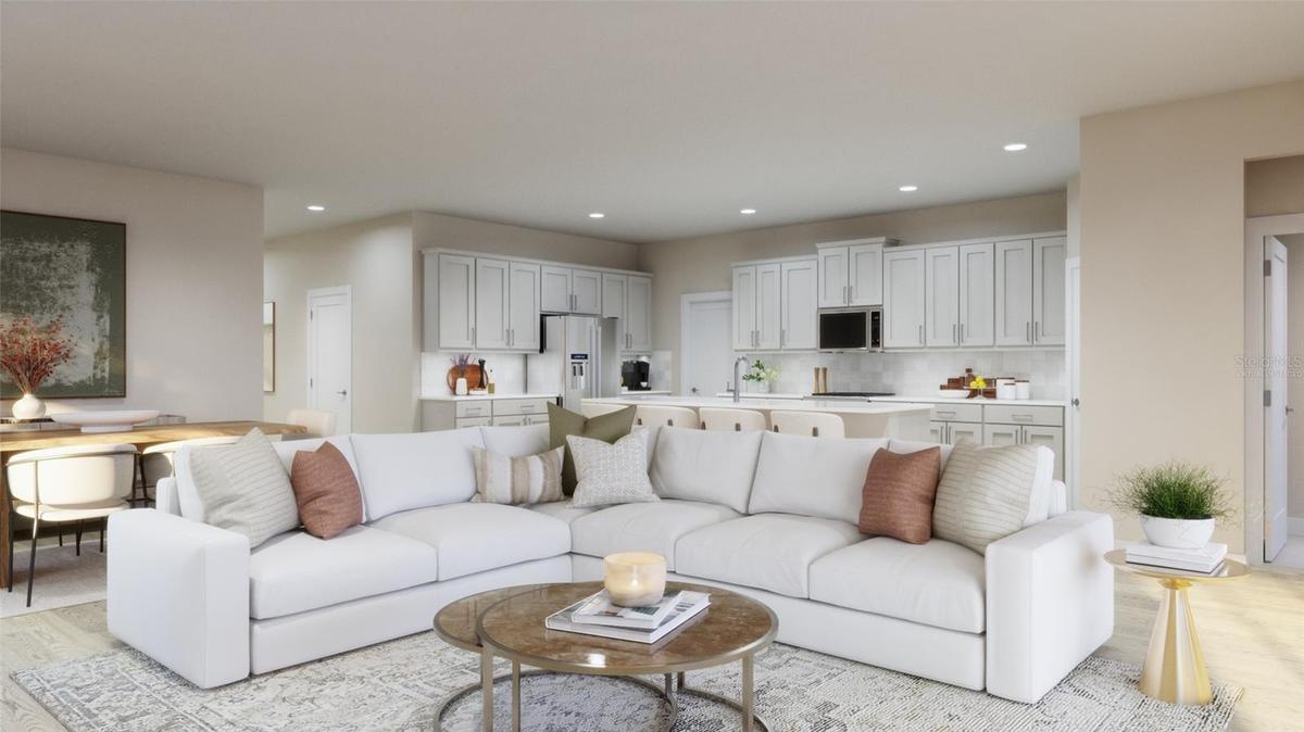 Great Room Rendering (Virtually Staged)