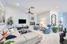 Family room with gas fireplace and recessed lighting