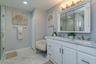 Fully renovated primary ensuite with dual sinks