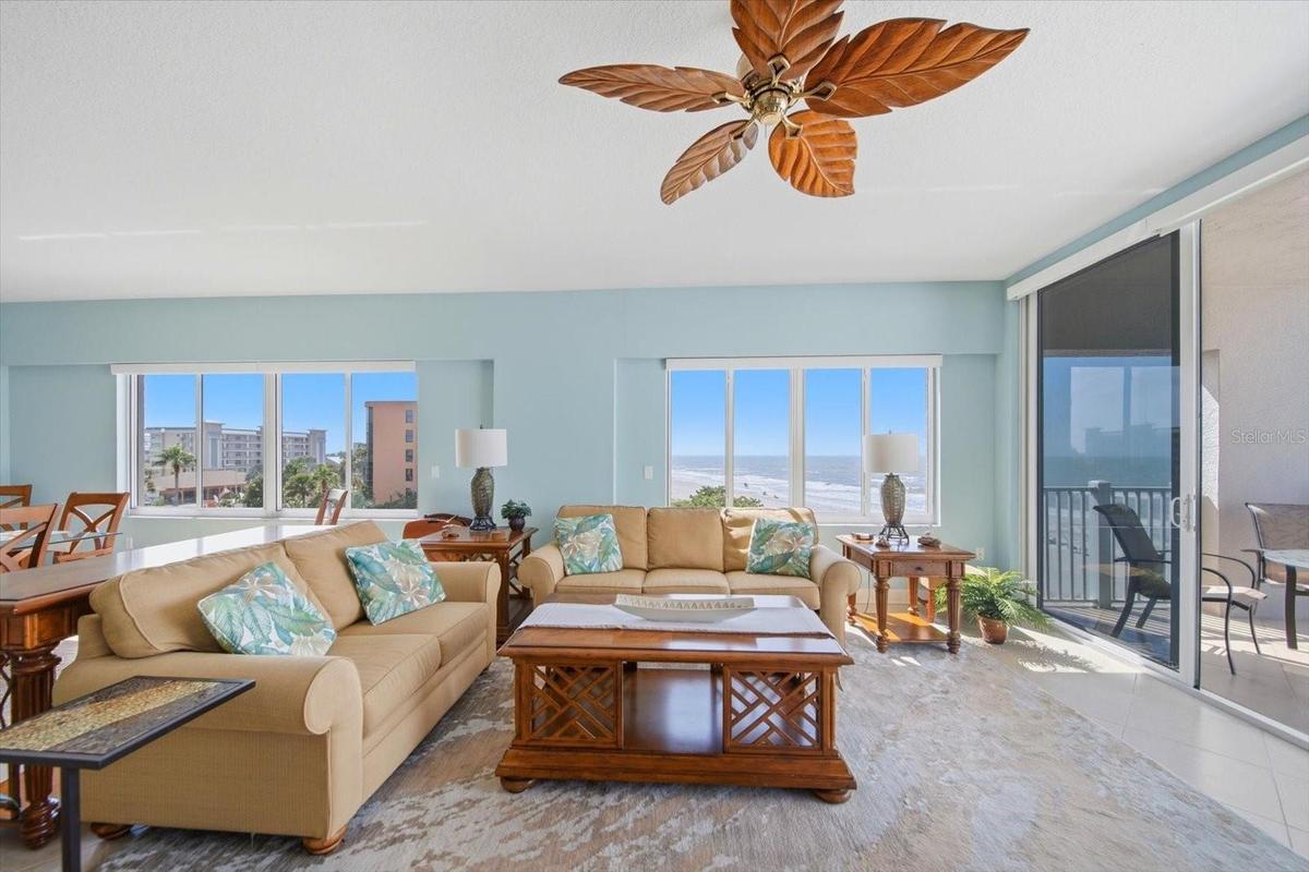 Living area with balcony access