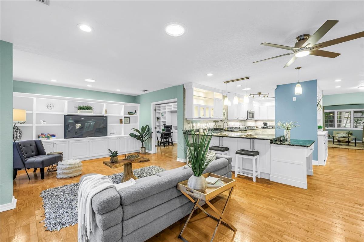 Open Great Room Concept with Open Kitchen to Entertain.  Lots of Built-ins and storage.