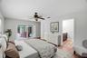 Primary retreat complete with walk in closet and ensuite bath.