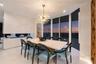The Formal Dining room has an array of white oak wine cellar shelving for red wines only