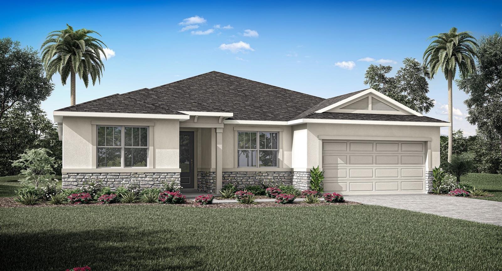 Meridian Parks - Honeysuckle Floorplan - Coastal Elevation - Architect's Rendering