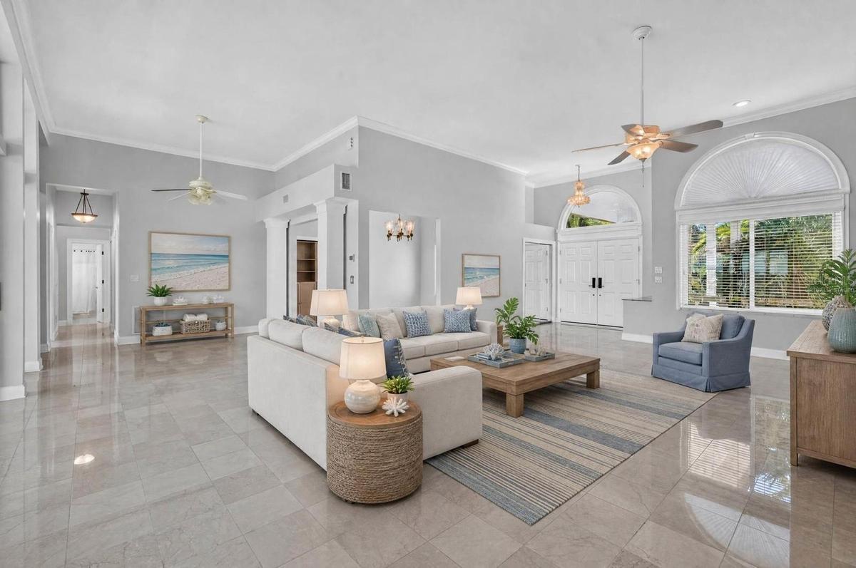 Virtually Staged Spacious Living Room
