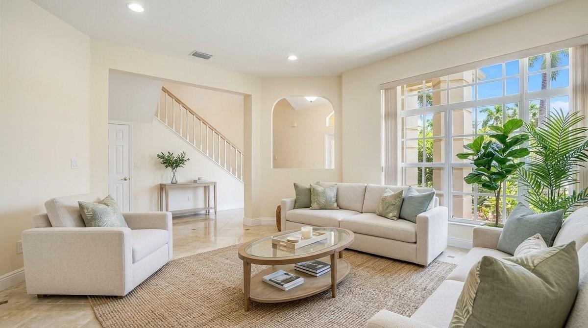 Spacious family room perfect for receiving guests.