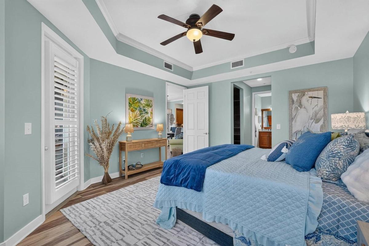 Master bedroom had private entry to the balcony