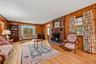 Livingroom with wood burning fireplace