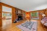 Livingroom with wood burning fireplace