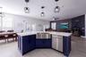 Kitchen Island with stainless steel farmhouse sink