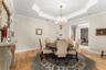 formal dining room with gas fireplace