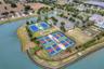 The community features a championship-grade sports complex equipped with tennis, pickleball, and manicured croquet lawns for year-round play.