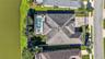 Direct overhead aerial view displaying the estimated property boundaries and lot layout.