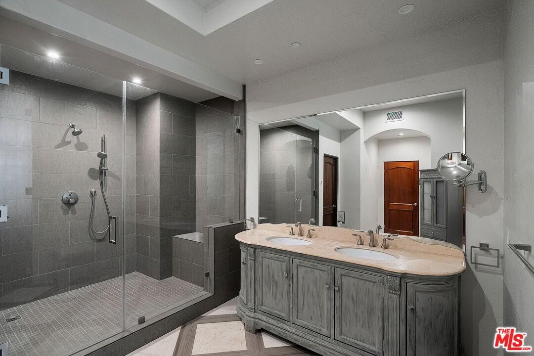 Primary bathroom with dual sin