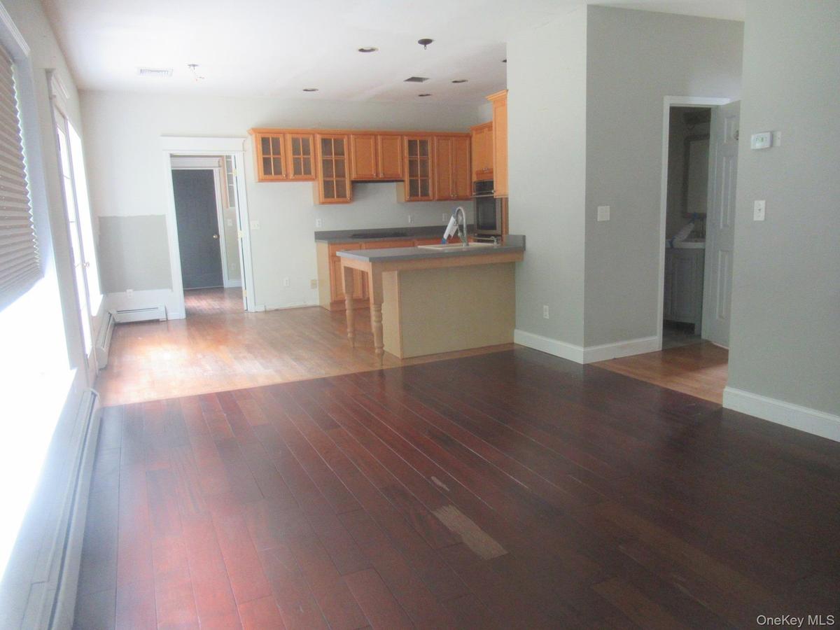 Open living area and kitchen