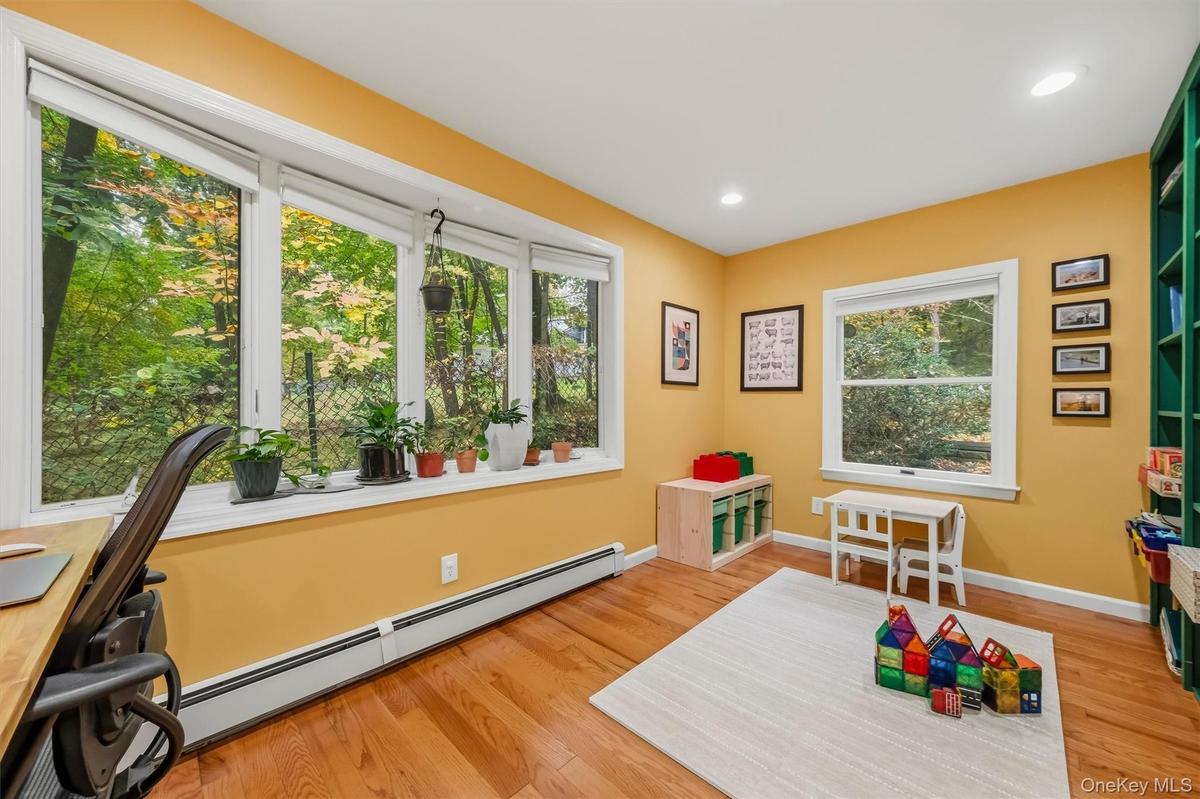 This room is spacious to allow for multiple uses.