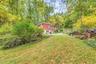 View of side of house from yard with garden.