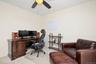 Ceiling fan with integrated light fixture. Makes a great office space as well.