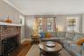 With brick wood burning fireplace