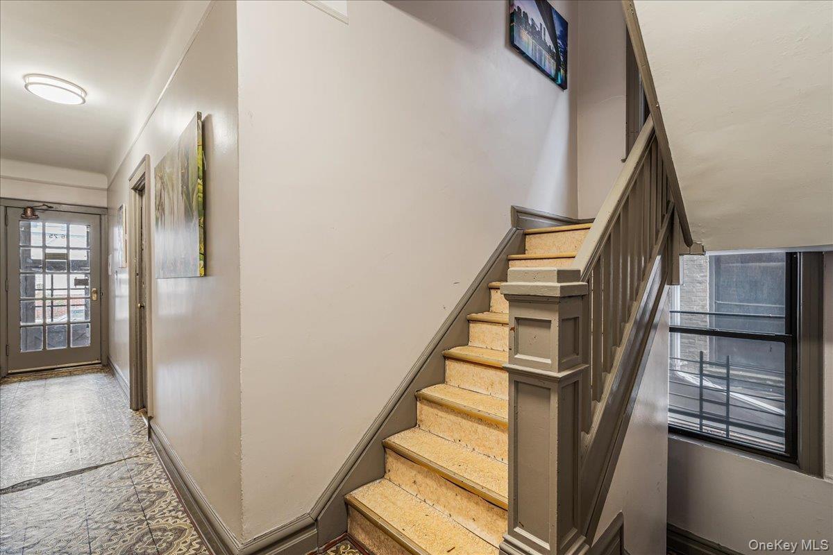 Stairs with baseboards