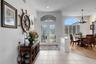 Beautiful laded glass front door and transom