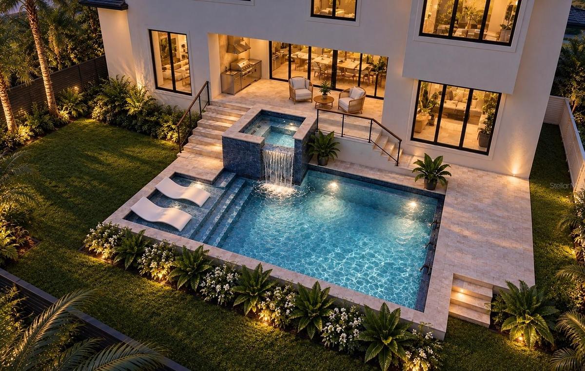 Resort style pool and Artisan outdoor kitchen