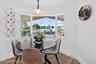 Bay window nook, pool and lake views