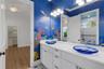 and the glass countertop mounted sinks will make brushing their teeth a treat!