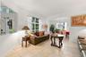 Easy care tile flooring on bottom level of home