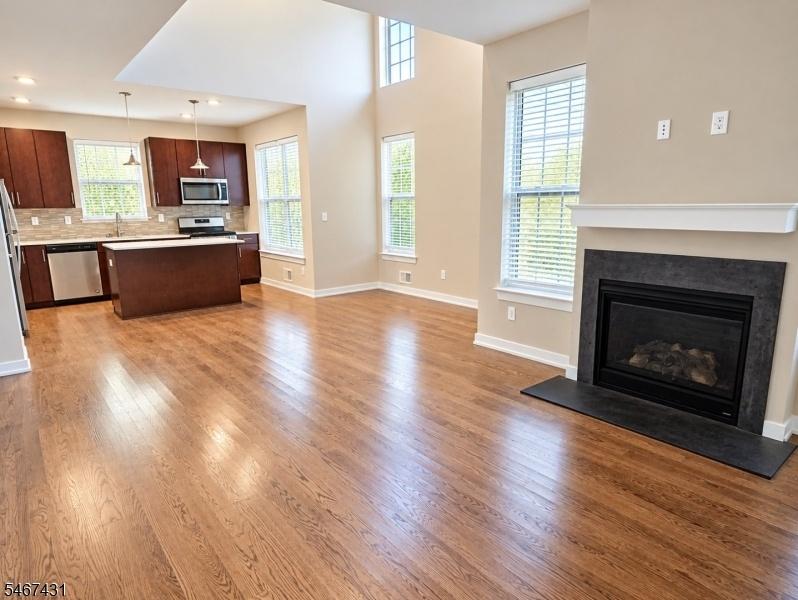 Gas fireplace in family room
