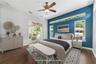 Then on to your personal retreat with just a pop of color (photo virtually staged).
