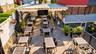 Aerial view of the expansive rear patio.