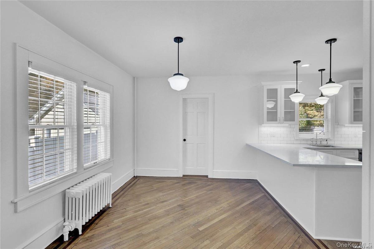 Dining area overlooking family room
