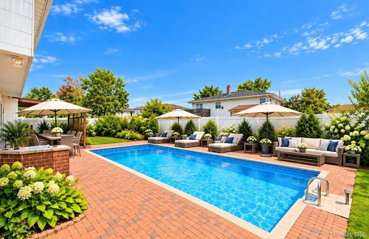 Digitally enhanced with added patio furniture