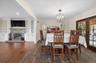 Living room flows easily into dining and kitchen