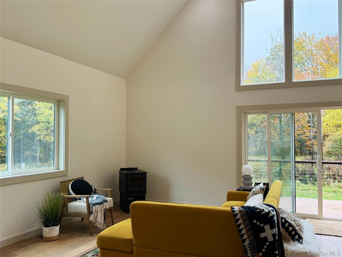 living entertainment area with fireplace