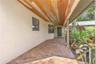 Entry porch with tongue & groove ceiling.