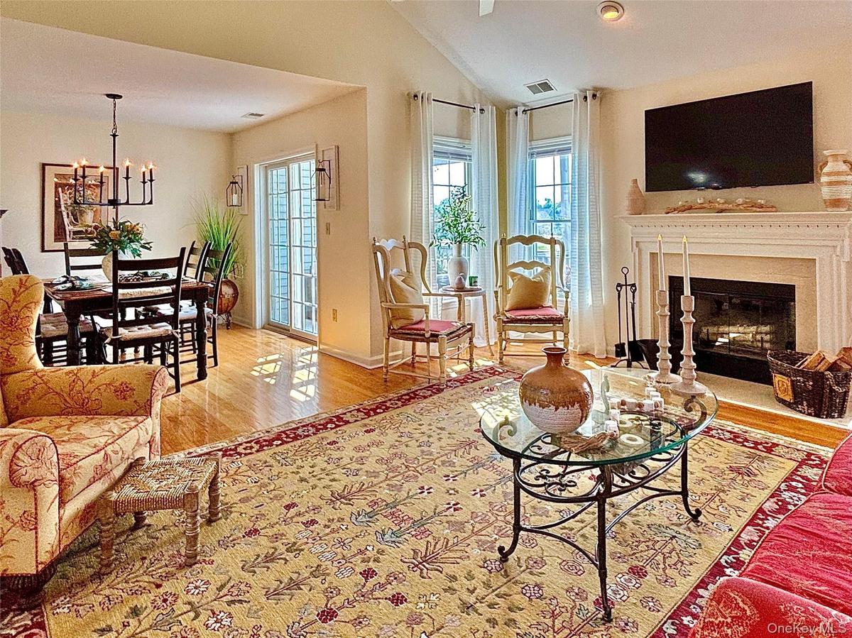 Living room into dining room