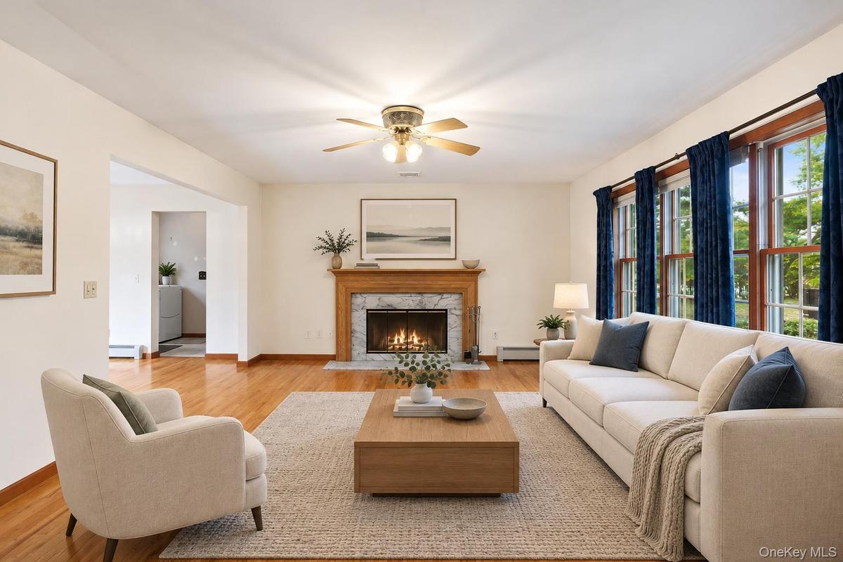 Photo has been virtually staged using AI-generated furnishings for illustrative purposes only. Actual property is unfurnished.